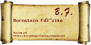 Bornstein Füzike névjegykártya